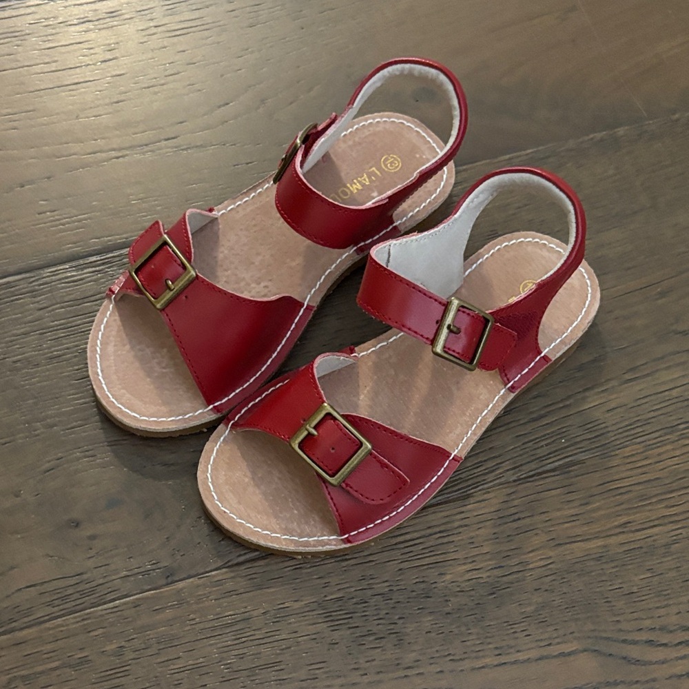 Olivia Leather Buckle Open Toe Sandal